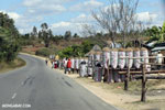 Charcoal for sale along a road in Madagascar [madagascar_perinet_0371]